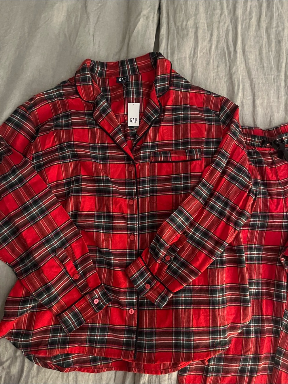 NWT! GAP Red Plaid Flannel Pajama PJ Set